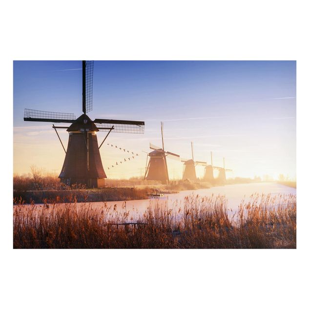 Lavagna magnetica - Windmills Of Kinderdijk - Formato orizzontale 3:2
