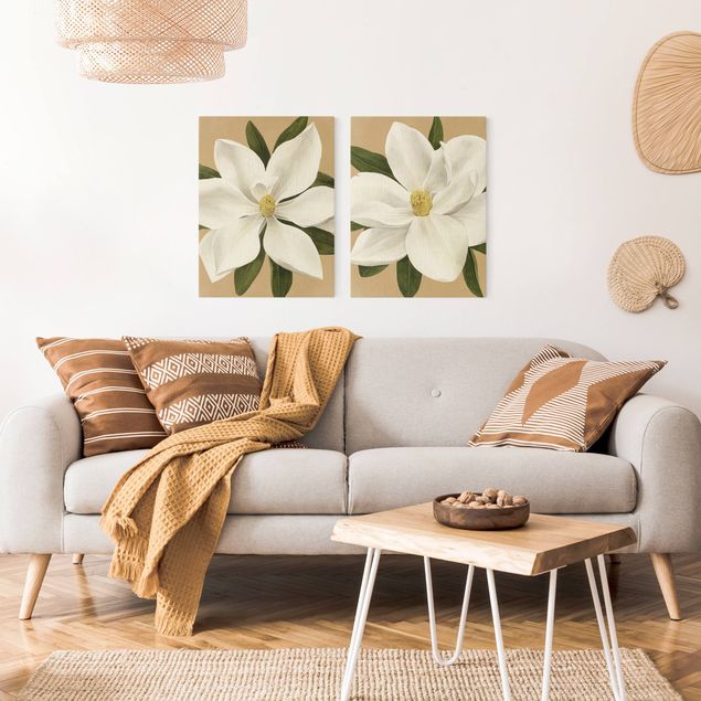 Riproduzioni su tela quadri famosi Magnolia su oro