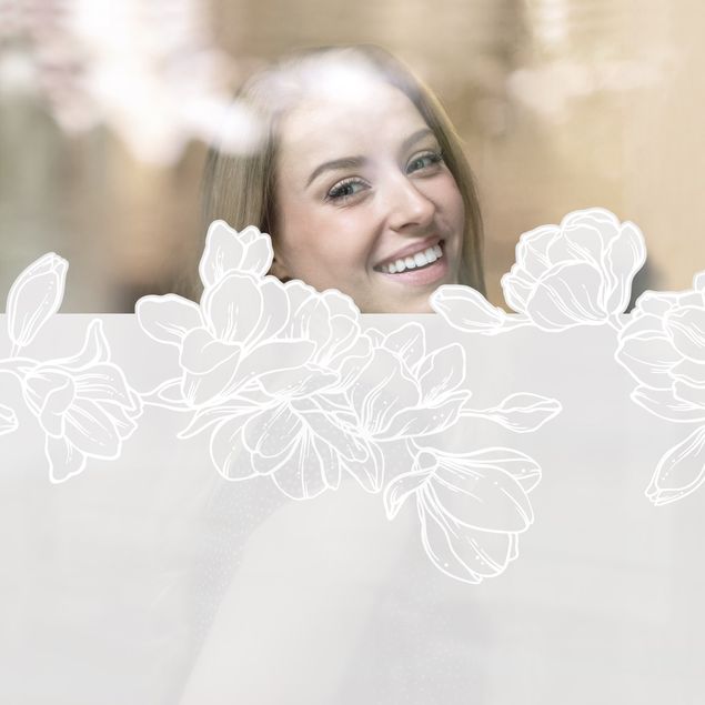 Pellicole per vetri - Bordo di magnolie