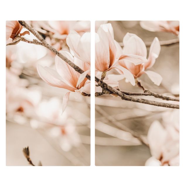 Coprifornelli - Ramo di magnolia in stile vintage