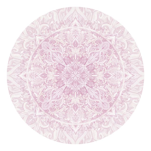 Carta da parati ornamentale camera da letto Ornamento mandala in acquerello rosa