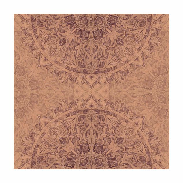 Tappetino di sughero - Ornamento mandala in acquerello violetto - Quadrato 1:1