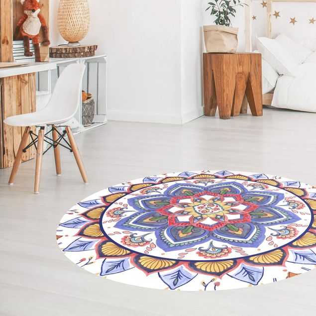 Tappeti moderni colorati Meditazione Mandala Chakra
