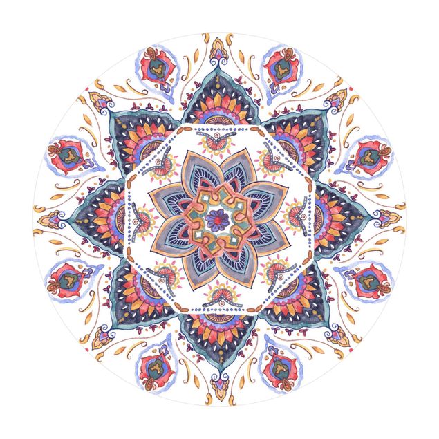 Tappeto in vinile rotondo - Mandala meditazione