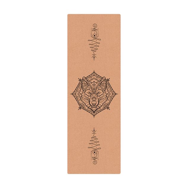 Tappetino di sughero - Mandala lupo - Formato verticale 1:3