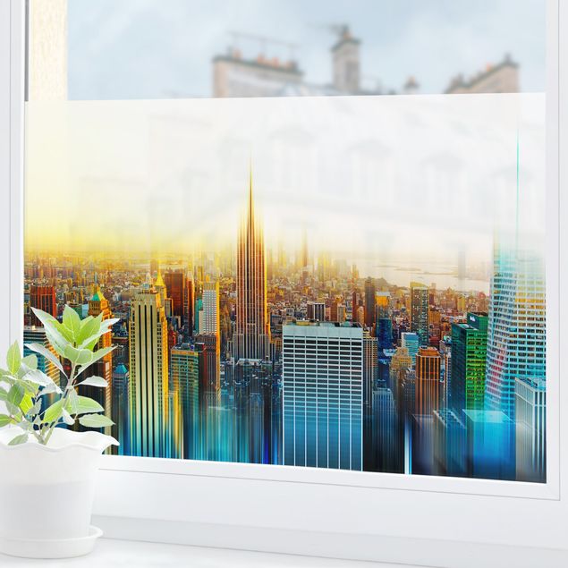 pellicola colorata per vetri Manhattan astratta
