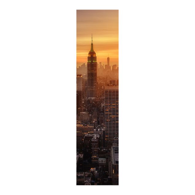 Set tende a pannello Skyline di Manhattan di sera