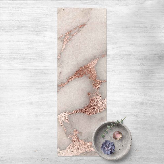 Tappeti bagno moderni Effetto marmo con glitter