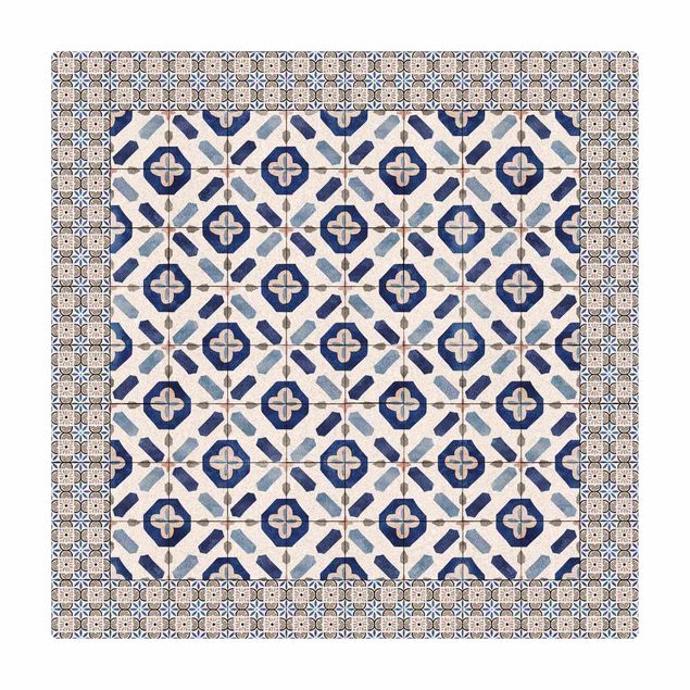 Tappetino di sughero - Piastrelle marocchine finestra di fiori con cornice di mattonelle - Quadrato 1:1