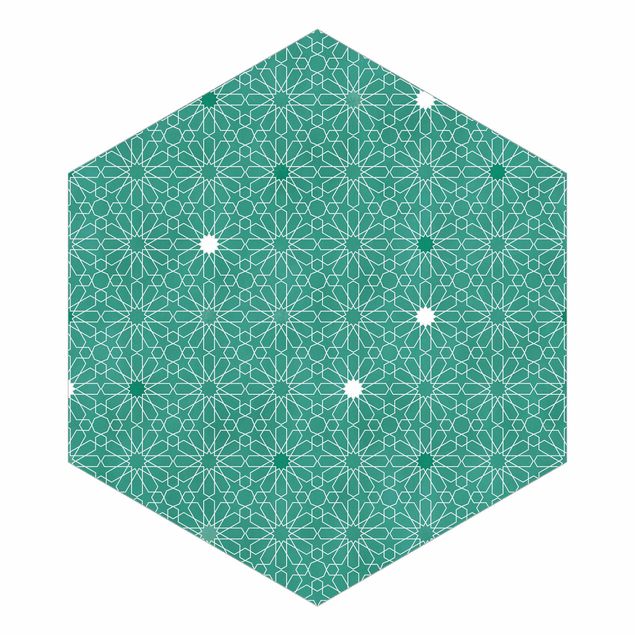 Carta da parati esagonale adesiva con disegni - Trama marocchina di stelle