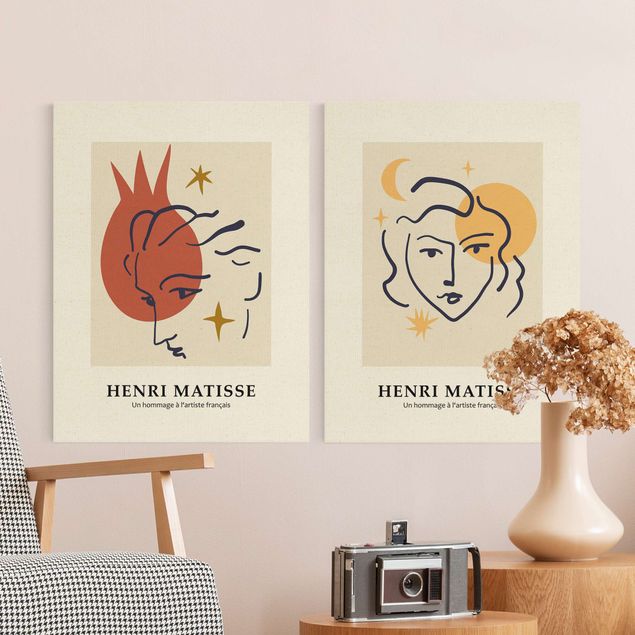 Quadri moderni per soggiorno Omaggio a Matisse - Volti