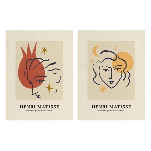 Quadri su tela Omaggio a Matisse - Volti