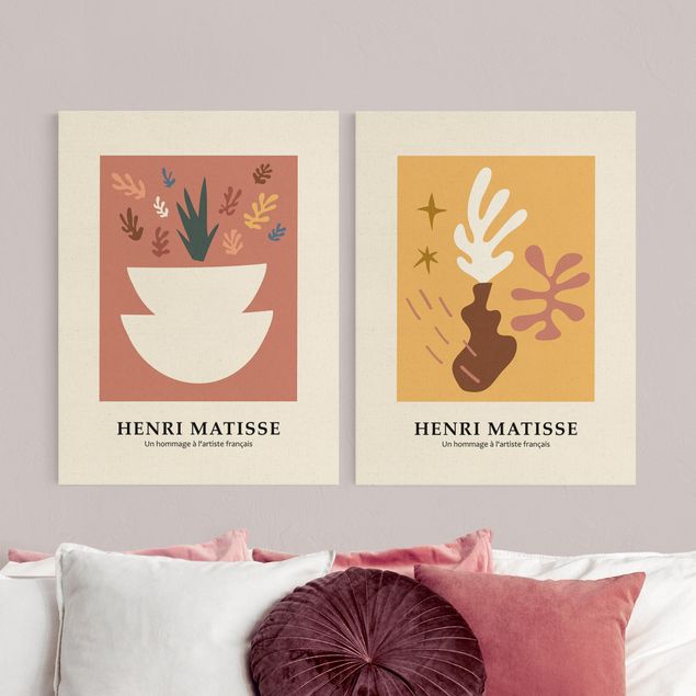 Quadri moderni per soggiorno Omaggio a Matisse - Vasi
