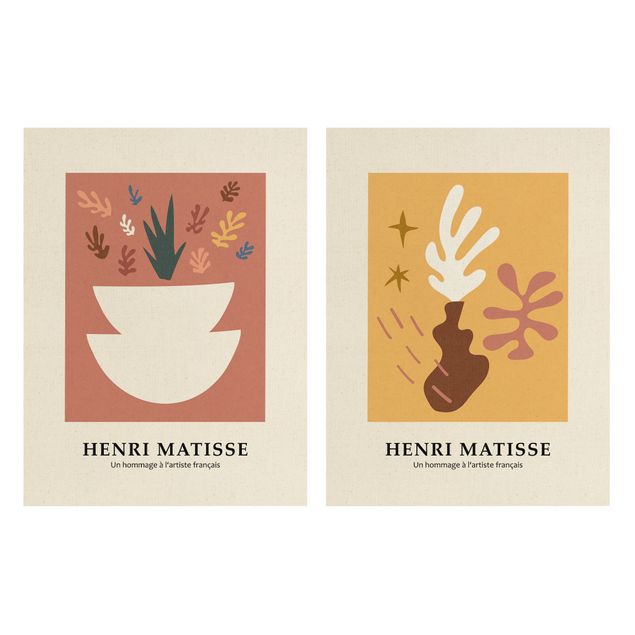 Stampe su tela Omaggio a Matisse - Vasi