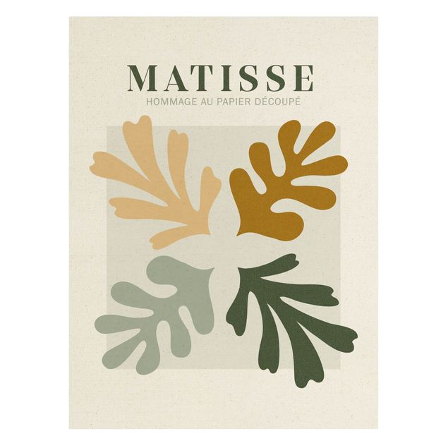 Quadro su tela naturale - Matisse Interpretation - Foglie - Formato verticale 3:4