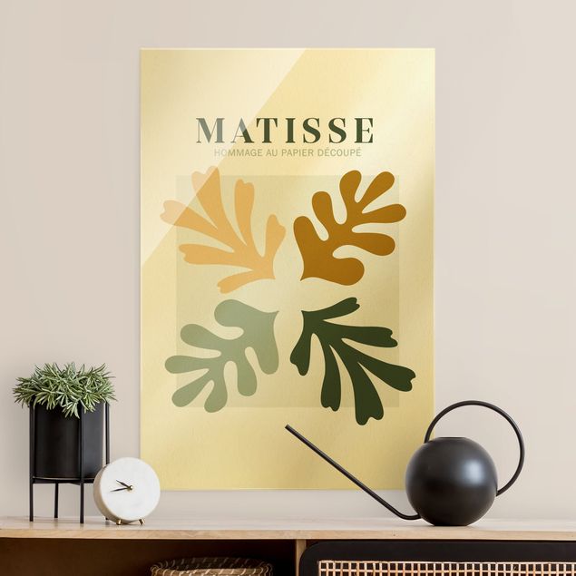 Lavagna magnetica vetro Interpretazione Matisse - Foglie