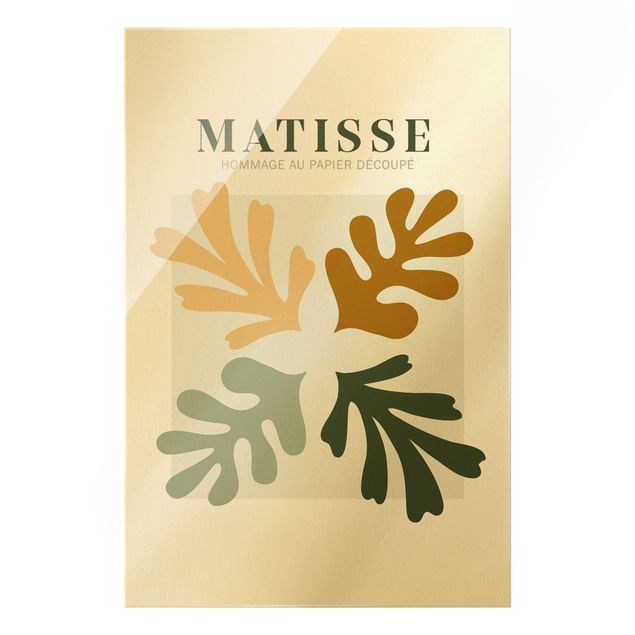 Quadro in vetro - Matisse Interpretation - Foglie - Formato verticale