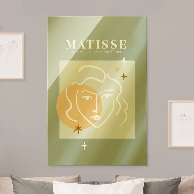Lavagna magnetica vetro Interpretazione di Matisse - Volto e stelle