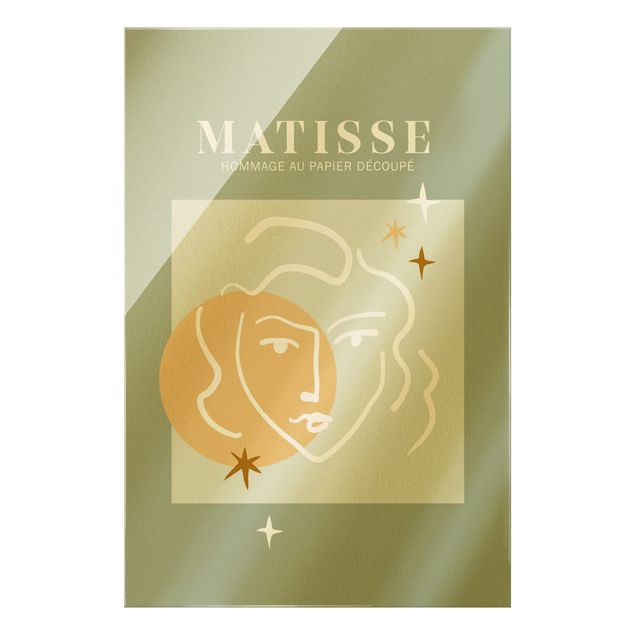Quadro in vetro - Matisse Interpretation - Volto e stelle - Formato verticale