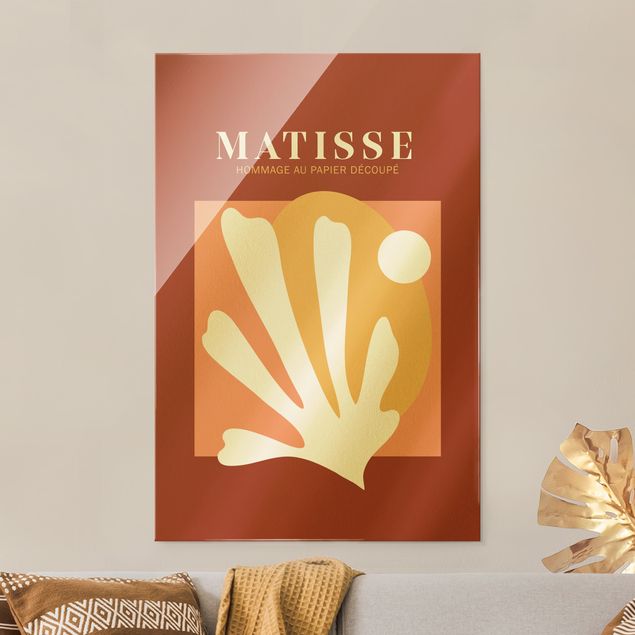 Lavagna magnetica in vetro Interpretazione Matisse - Combinazione rossa