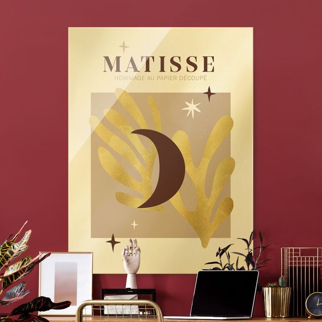 Lavagna magnetica vetro Interpretazione di Matisse - Luna e stelle