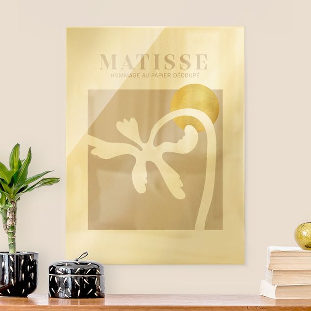 Lavagna magnetica vetro Interpretazione di Matisse - Palma e sole