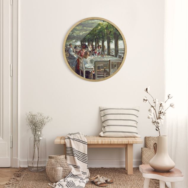 Poster con cornice rotonda Max Liebermann - La terrazza del ristorante Jacob