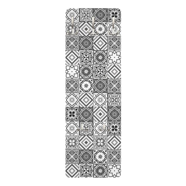 Appendiabiti disegni - Piastrelle mosaico in scala di grigi