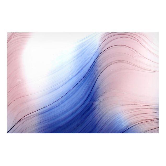 Lavagna magnetica per ufficio Danza di colori mélange blu con rosa