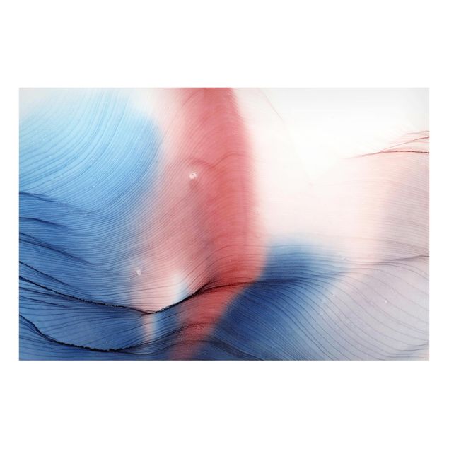Lavagna magnetica per ufficio Danza di colori mélange in blu e rosso