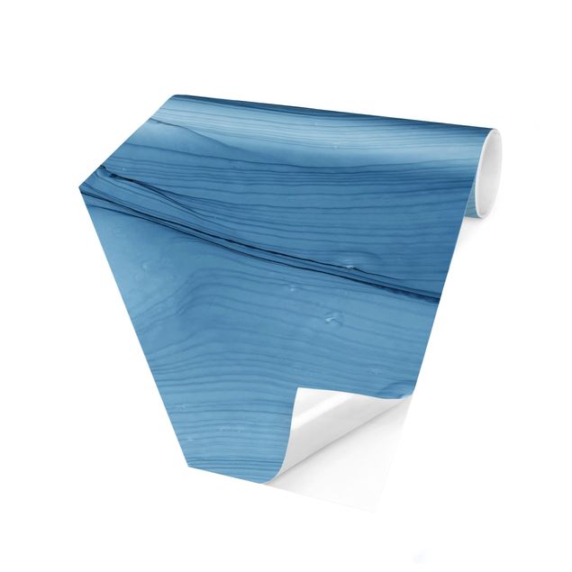 Carta da parati esagonale adesiva con disegni - Mélange in blu chiaro