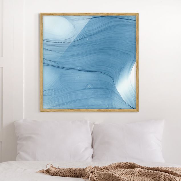 quadro astratto moderno Mélange in blu chiaro