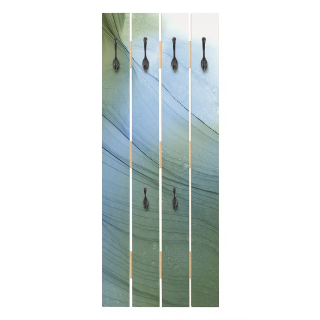 Appendiabiti in legno - Mélange di verde muschio con blu