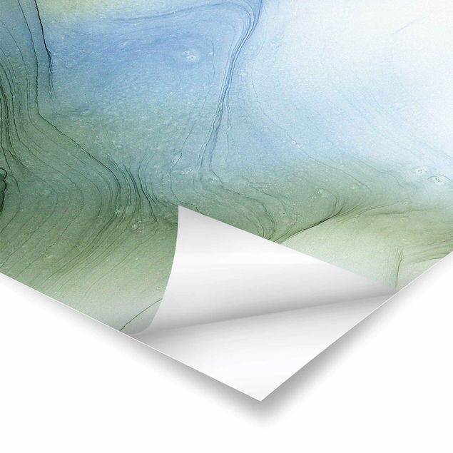 Poster - Mélange di verde muschio con blu