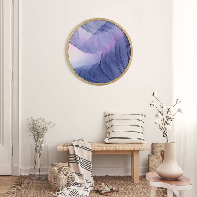 Poster con cornice rotonda Mélange violetto