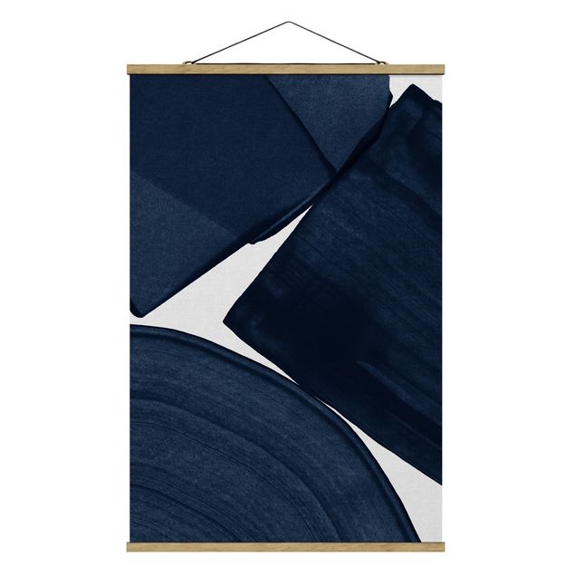 Foto su tessuto da parete con bastone - Pittura minimalista blu - Verticale 2:3