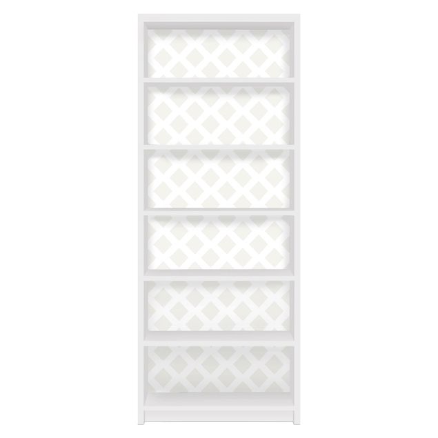 Carta adesiva per mobili IKEA Billy Libreria - Diamond Lattice Light Beige