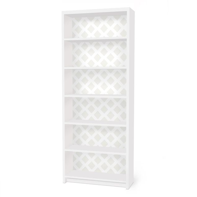 Carta adesiva per mobili IKEA Billy Libreria - Diamond Lattice Light Beige