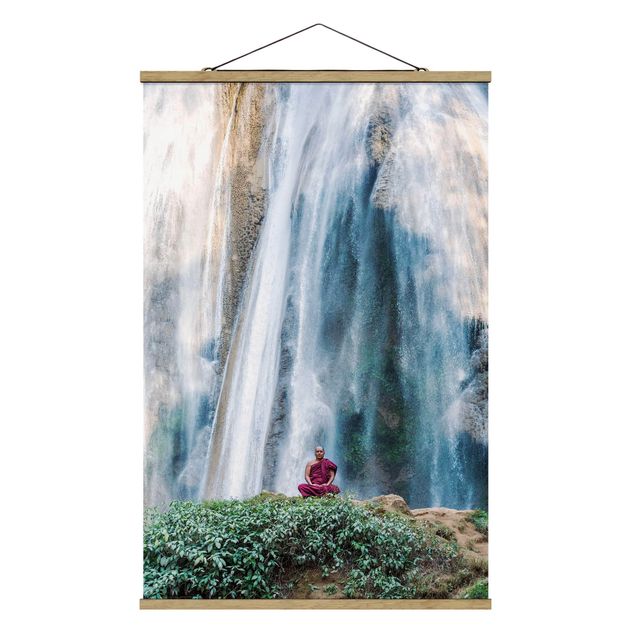 Foto su tessuto da parete con bastone - Monaco alla cascata