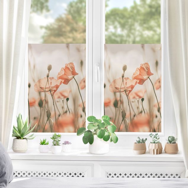 Decorazione per finestre - Papaveri nella brezza estiva