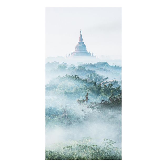 Stampa su Forex - Nebbia mattutina sulla giungla di Bagan - Formato verticale 1:2