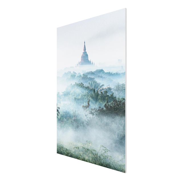 Stampa su Forex - Nebbia mattutina sulla giungla di Bagan - Formato verticale 2:3
