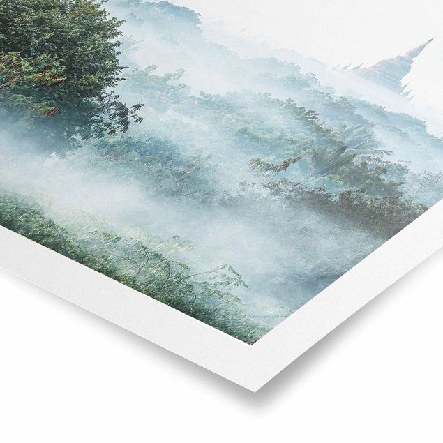 Poster - Nebbia mattutina sulla giungla di Bagan