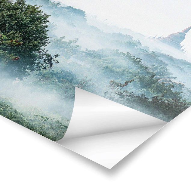 Poster - Nebbia mattutina sulla giungla di Bagan