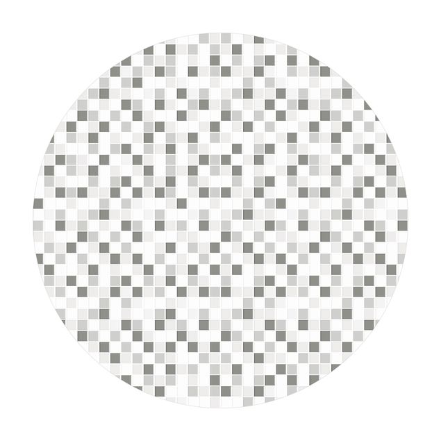 Tappeto in vinile rotondo - Mosaico di piastrelle set invernale