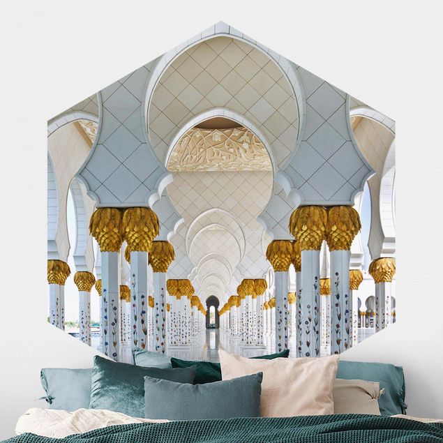 Carta da parati esagonale Moschea di Abu Dhabi
