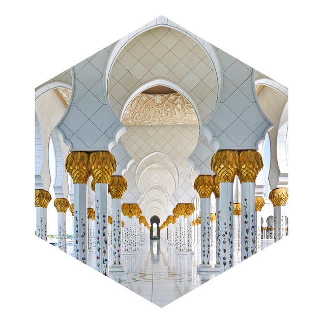 Carta da parati esagonale adesiva con disegni - Moschea ad Abu Dhabi