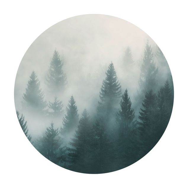 Tappeti effetto naturale Foresta di conifere nella nebbia