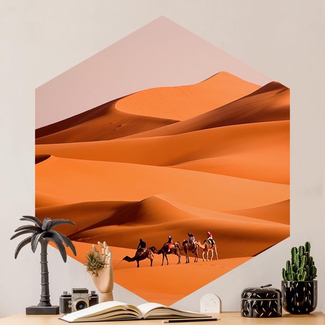 Carta da parati esagonale adesiva con disegni - Namib Desert