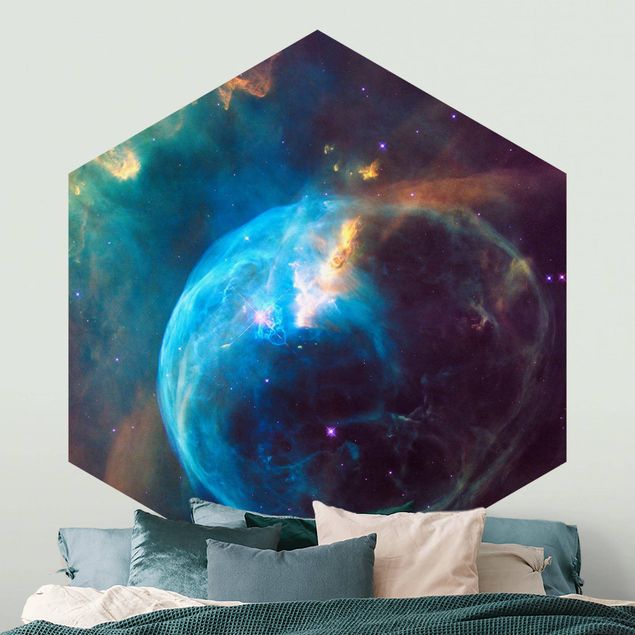 Carta da parati esagonale adesiva con disegni - Foto NASA Bubble Nebula